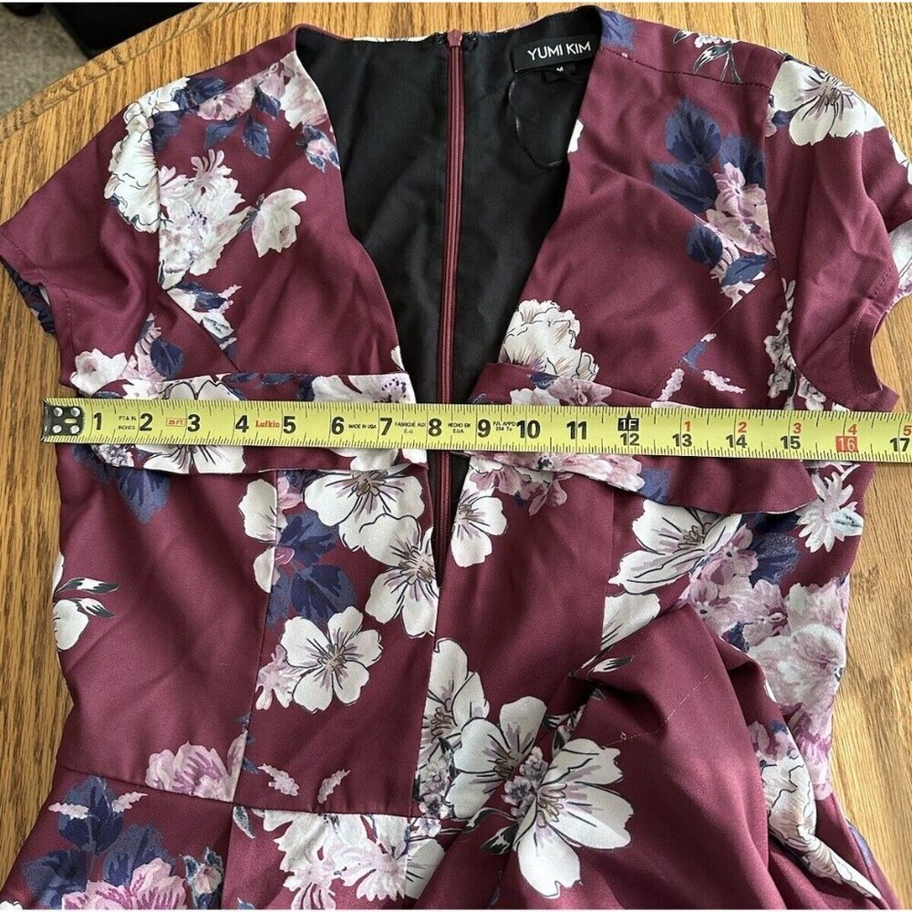 Anthropologie Yumi Kim Floral Print Cutout Jumpsuit Size M Date Night Bow Classy - Picture 11 of 16
